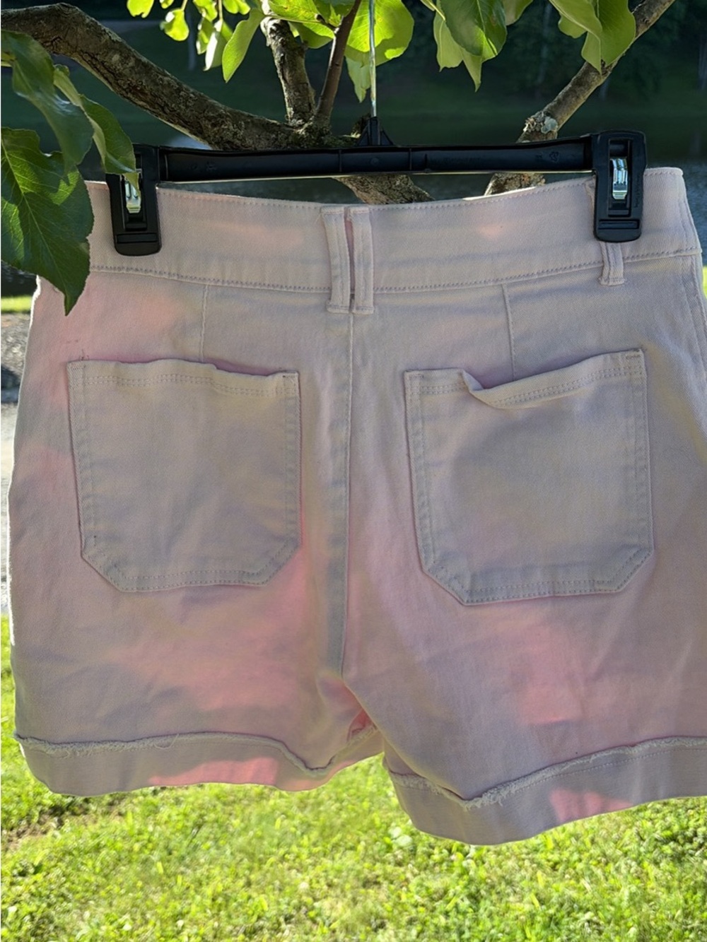 Democracy Light Pastel Pink Denim Cuffed Shorts